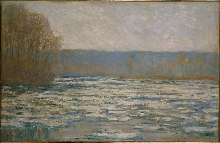 Ice breaking up on the Seine near Bennecourt (1893) by Claude Monet